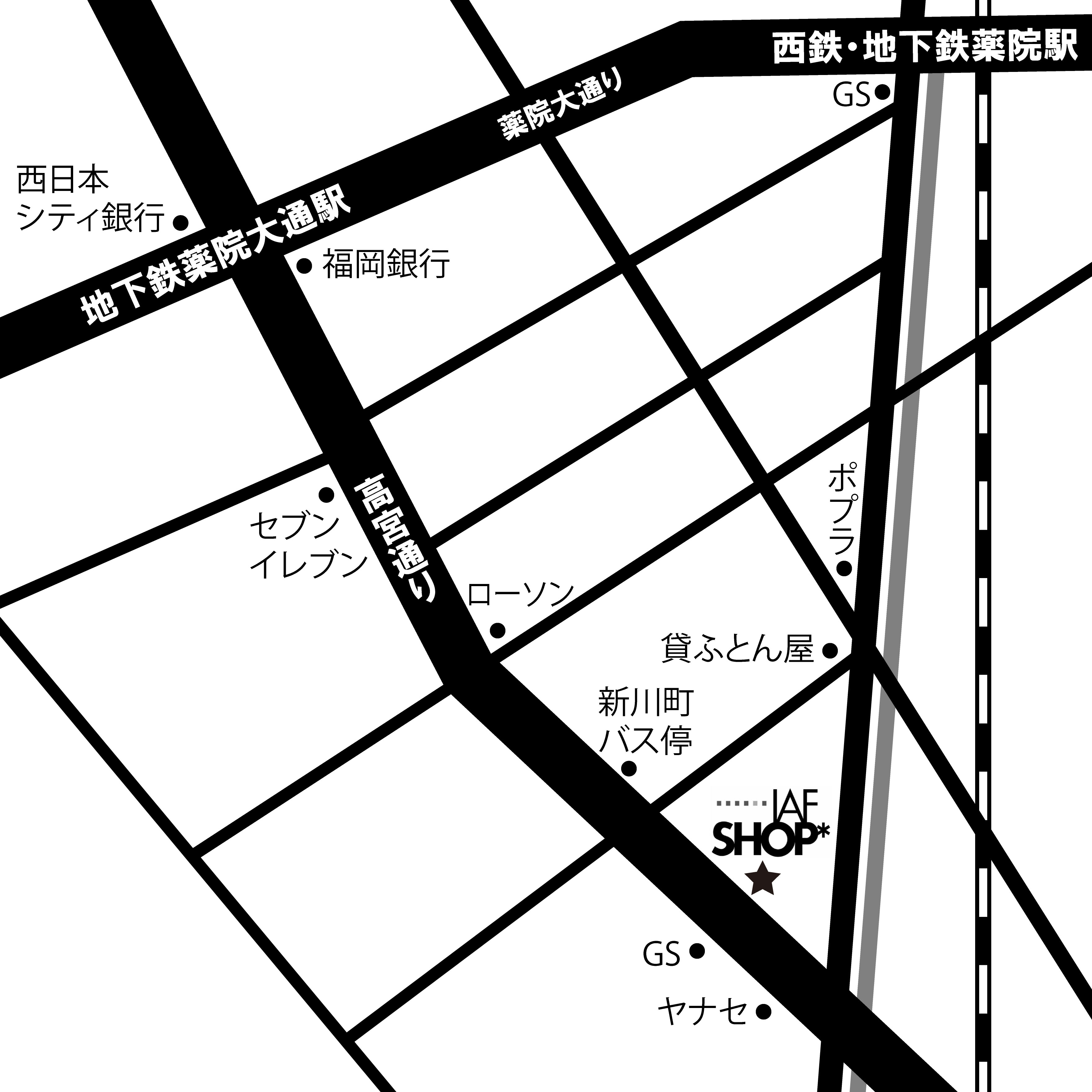 福岡ＩＡＦＳＨＯＰの地図です
